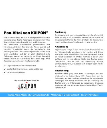 KOIPON Pon-Vital 2.5 kg 100% Biological Filamentous Algae Killer for Garden Ponds | Eco-Friendly Algae Control - Buy Online on GoSupps.com