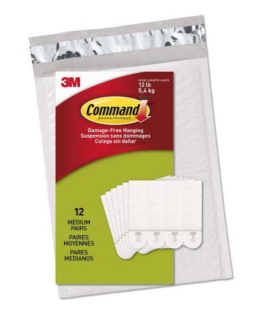 Command PH204-12NA Hanging  12 Pairs  White  Picture Strips