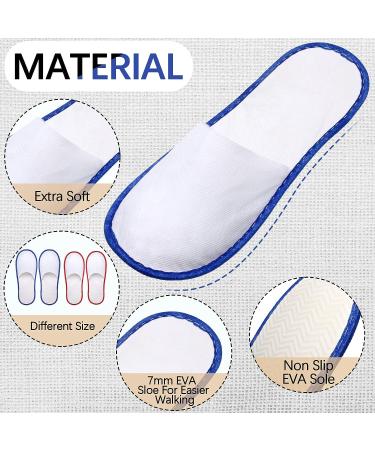 Geyoga 20 Pairs Disposable Spa Slippers | Non-Slip Hotel & Travel Guest Slippers - Unisex | Massage Supplies - 2 Sizes (Brown/ Red/ Blue/ Yellow) - Buy Online on GoSupps.com