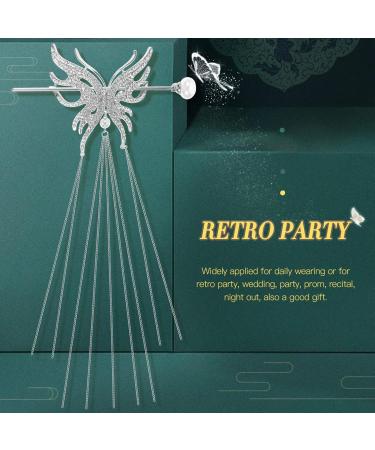 LALAFINA Butterfly Pearl Hairpin Hair Jewels for Women Hair Tassel Chinese Hair Fork Chinese Headdress Pearl Hair Chopsticks Bride Headpiece Pan Hair Artifact Metal Women's Alloy - Buy Online on GoSupps.com