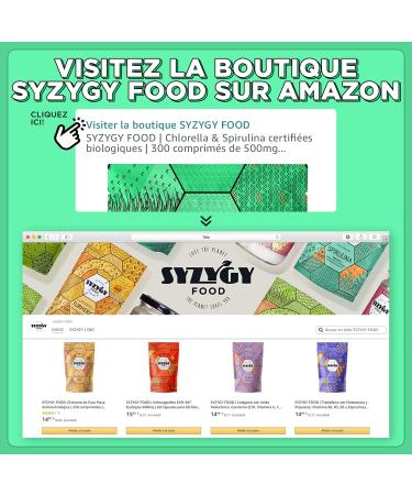 SYZYGY FOOD | Certified Organic Chlorella and Spirulina | 300 Tablets of 500mg | DETOX - Vegan - Rassasizing Plant Protein | Vitamins - Minerals - Iron | Certified Organic - Buy Online on GoSupps.com