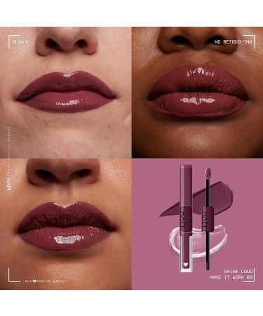 NYX Shine Loud Long-Lasting Liquid Lipstick & Gloss - Make It Work Cool-Toned Plum - Buy Online on GoSupps.com