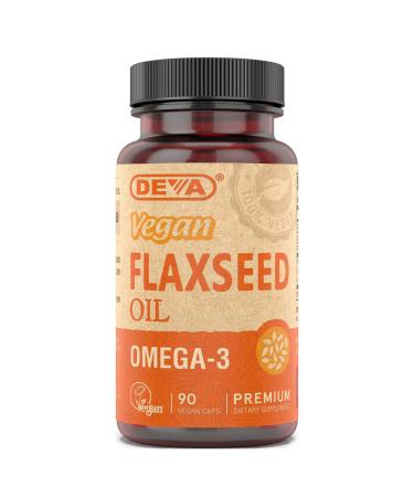 Deva Vegan Omega-3 Flaxseed Oil Supplement - 1000 MG Per Serving - Cold-Pressed & Unrefined - Fish Oil Alternative - with Omega-3 ALA - 90 Capsules 1-Pack 90 Count (Pack of 1)