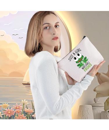 Levlo Funny Frog Cosmetic Bag | Perfect Gift for Frog Lovers & Makeup Enthusiasts | Cute Animal Design for Women & Girls - Buy Online on GoSupps.com