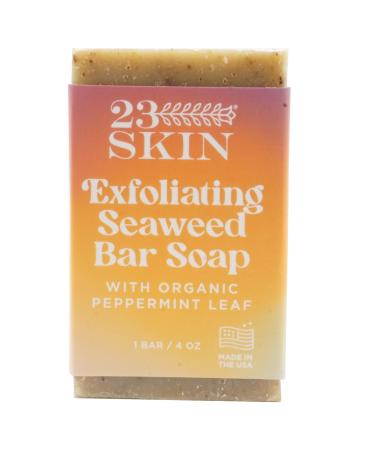 Exfoliating Seaweed Soap Bar with Natural Essential Oils Organic Peppermint Leaf and Invigorating Menthol Deep Skin Cleansing Exfoliation for Women and Men Scented