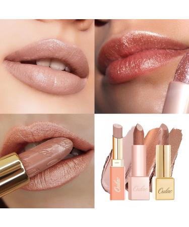 Oulac Lipsticks Set for Women - Nude Lipstick Kit Creamy Texture Hydrating Lip Include Sensual Glow Satin Lipstick Metallic Shine Lipstick and Infinity Mositure Lipstick(SG01 +MSD10+PG06) - Buy Online on GoSupps.com