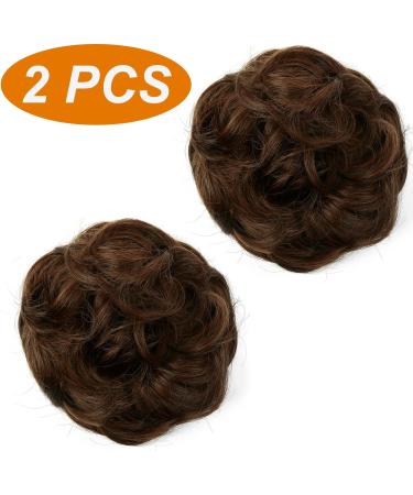 JJstar 2PCS Messy Bun Hair Piece Curly Fake Hair Buns - Light Brown - Buy Online on GoSupps.com