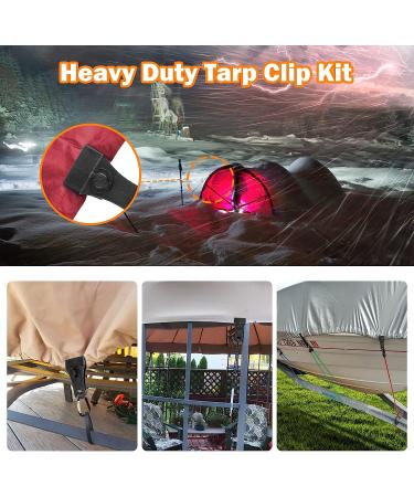 24PCs Heavy Duty Tarp Clips with Carabiner for Camping and Outdoor Use - Black - Buy Online on GoSupps.com