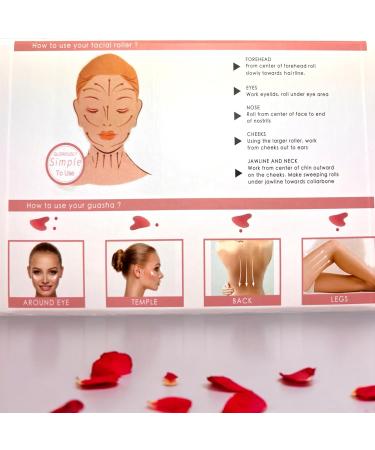 VIVIDUS Gua Sha and Jade Roller Set - Facial Massage for Wrinkles Puffiness & Redness Relief | Self Care Gift for Women & Men - Pink - Buy Online on GoSupps.com