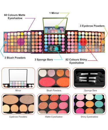 CHSEEO Multi-purpose Makeup Kit Pro Gift Set - All-in-One Essential Starter Kit with Lip Gloss, Blush, Brush, Eyeshadow Palette - Highly Pigmented Cosmetic Palette #5 - Buy Online on GoSupps.com