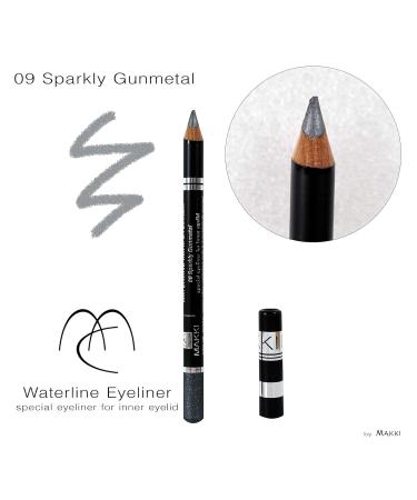 Makki 09 Sparkly Gunmetal Kohl Eyeliner - Waterproof Hypoallergenic Kajal for Sensitive Eyes | International Shipping - Buy Online on GoSupps.com