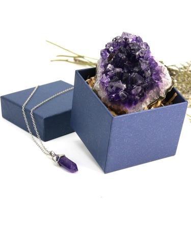 Amethyst Crystal Necklace 100g - Raw Cluster Stone for Protection & Healing - Buy Online on GoSupps.com
