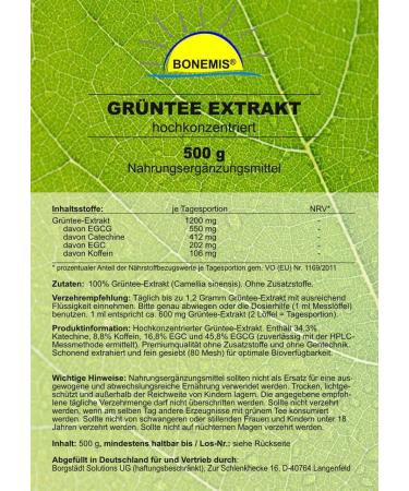 Buy Bonemis Green Tea Extract Powder - 500g 45.8% EGCG Pure & Additive-Free International Shipping Available - Buy Online on GoSupps.com