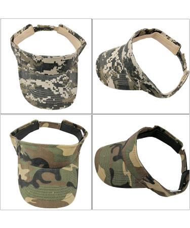 Adjustable Camo Sun Visors Hats for Women & Men - 2PCS Sports Caps for Golf, Running, Summer Beach - Buy Online on GoSupps.com