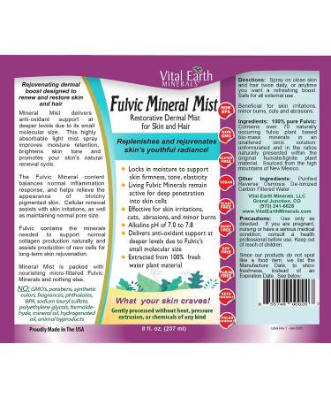 Vital Earth Minerals Mineral Mist 8 fl. oz. - Ionic Fulvic Trace Mineral Spray for Skin and Hair - Buy Online on GoSupps.com