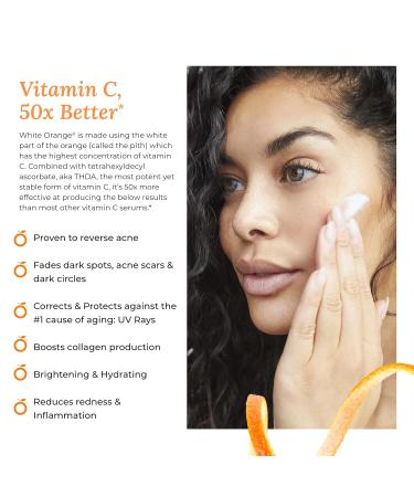 White Orange Vitamin C Serum - Anti-Aging Hydrating Brightening | 2PK with THDA Hyaluronic Acid & Vitamin E - Buy Online on GoSupps.com