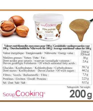 ScrapCooking - P te de Pralin Noisettes 200g - Ingr dient pour P tisseries G teaux Desserts Macarons Entremets Cakes Glaces Paris Brest - Pot de Pralin Pr t l emploi - 4510 - Buy Online on GoSupps.com