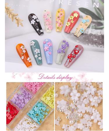 Kalolary 3D Flower Rhinestone Nail Charms - Nail Art Stud Decorations for Women & Girls - Buy Online on GoSupps.com