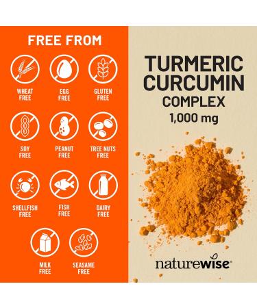 NatureWise Extra Strength Turmeric Curcumin 1000mg with Hydro-Soluble Technology for Ultra Absorption - 400mg Curcuminoids for Immune Support - Vegan Non-GMO 60 Capsules 30-Day Supply  - Buy Online on GoSupps.com