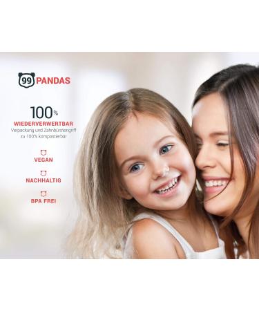 99pandas | Sustainable Bamboo Children's Toothbrush Set | Plastic-Free | Extra Small Soft Bristles for Healthy Teeth - Buy Online on GoSupps.com