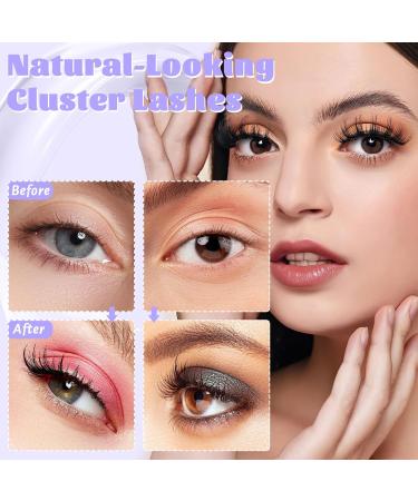 Buy D Curl Lash Clusters - 10 Pairs Waterproof Faux Mink Eyelashes for DIY Extensions - Fluffy Anime Lashes with Clear Band - Buy Online on GoSupps.com