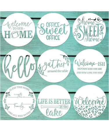 Round Welcome Stencils for Painting On Wood - Large Reusable Letters for Farmhouse Signs, Wall Art, and Door Mats - Buy Online on GoSupps.com