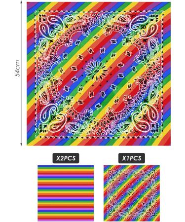 3 Pieces Of Rainbow Headbands Clothing Accessories Rainbow Hair Accessories Colorful Square Scarves Scarf Headbands - Buy Online on GoSupps.com