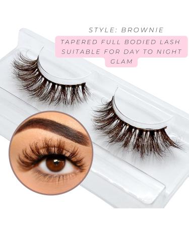 Brown 3D Volume Wispy Mink Lashes - Reusable Up to 25 Times | Luxury Handmade False Eyelashes for a Natural Cat Eye Look - Buy Online on GoSupps.com
