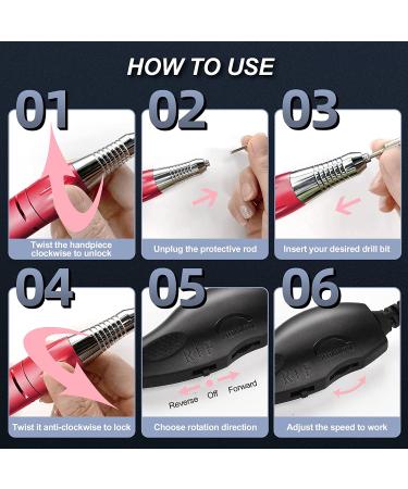 KUIIYER Electric Nail Drill Machine 30000RPM Professional Kit | 65Pcs Portable All-Metal Chuck Lock Set for Acrylic Nails DIY Manicure Pedicure - Buy Online on GoSupps.com