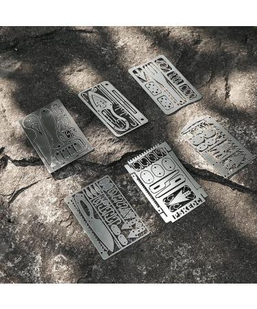 PSKOOK 12 Pcs Survival Multitool Card Kit - Emergency Camping EDC Gear for Outdoor Hunting, Fishing, Hiking - Buy Online on GoSupps.com