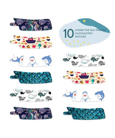 Nasogastric or Oxygen Tube precut Adhesive Tape Under The sea Mix x 10 Pack. (Mix Pack)