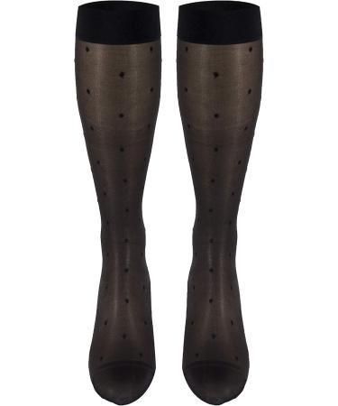 Truform Sheer Compression Stockings for Women - 15-20 mmHg Knee High Dot Pattern Charcoal - Large (Pack of 3) | International Shipping Available - Buy Online on GoSupps.com