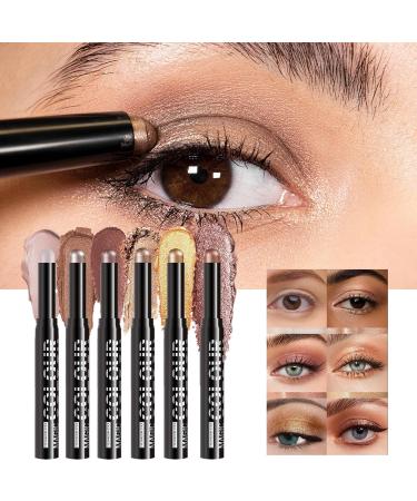  Generisch Cream eyeshadow pencil for women | 6 long-lasting soft cream colors for weddings carnivals parties travel long-lasting for parties and holidays easy to apply - Buy Online on GoSupps.com