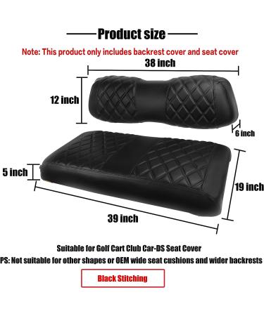 NOKINS Diamond Golf Cart Seat Cover - D Type For DS Front | Black Stitching - Buy Online on GoSupps.com
