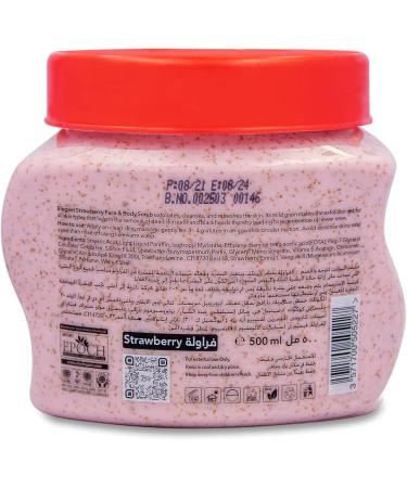 Elegant Exfoliating Body Scrub 500ML - Sweet Strawberry - The Ultimate Exfoliating Body Scrub for Healthy and Smooth Skin - Moisturizing Cleansing and Refreshing - Removes Dead Skin Cells - Buy Online on GoSupps.com