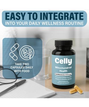 Celly Mitochondrial Health | Longevity Supplement for Cellular Nutrition and Healthy Aging | Promotes Mitochondria ATP Energy with CoQ10 Resveratrol & Green Coffee | Made in USA & 3rd Party Tested - Buy Online on GoSupps.com