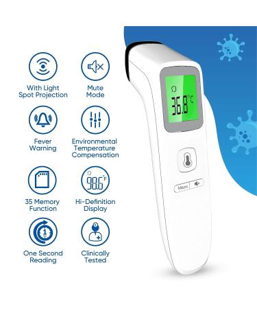 4-in-1 Contactless Infrared Digital Thermometer for Forehead, Room, Liquid & Object Temperature - Suitable for All Ages - Buy Online on GoSupps.com