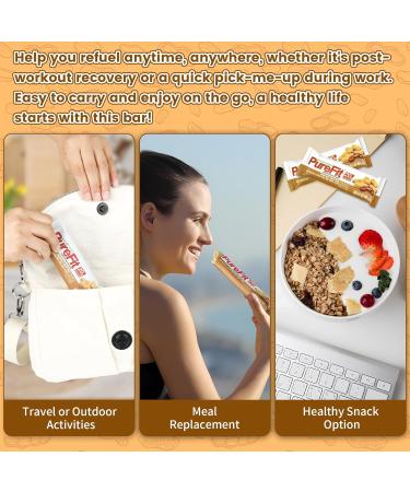 PureFit Protein Bar Peanut Butter Crunch Pack of 15 Protein Bars | 20g of Protein | 220 Calories | 8g of Sugar | 3g of Dietary Fiber | 900g of Pack- High Protein Low Carb Gluten Free Protein Bar Vegan Protein Bars Health  - Buy Online on GoSupps.com
