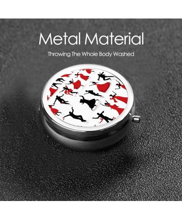 Buy Ballroom Dance Printed Mini Round Pill Box | 3 Compartment Portable Pill Organizer for Travel Home & Office Use - Buy Online on GoSupps.com