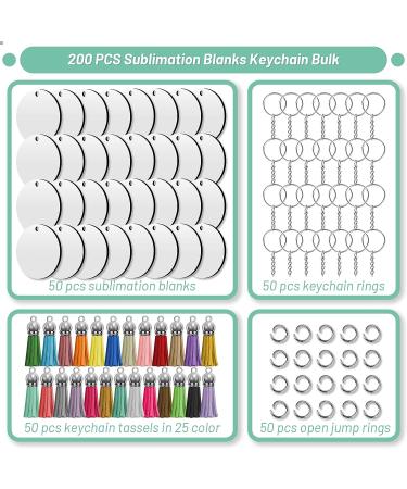 200 PCS Sublimation Blanks Keychains Bulk Set for DIY Craft Making - Buy Online on GoSupps.com