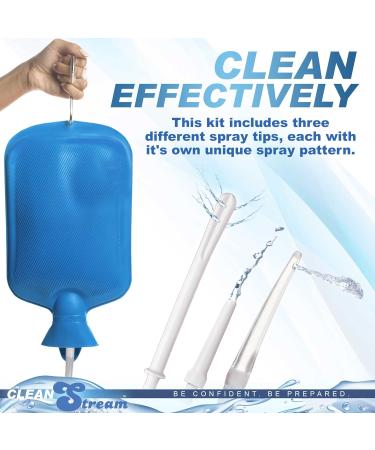 CLEANSTREAM Deluxe Shower Enema Kit for Men & Women - 13 Pieces Large Capacity Adjustable Valve 5FT Hose 3 Tips - Easy to Use Blue - Buy Online on GoSupps.com