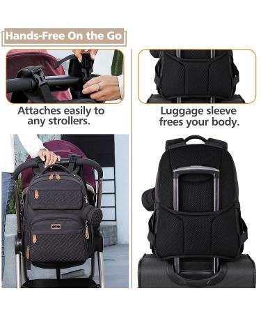 Diaper Bag Backpack  BabbleRoo Unisex Baby Bags with Changing Pad  Pacifier Case & Stroller Straps  Multifunction Waterproof Travel Back Pack for Boys Girls  Black - Buy Online on GoSupps.com