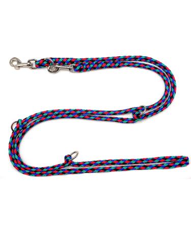 Dogeline Double Leash Practice Leash for medium dogs up to 45 kg over 39 colors very stable (3.50 m trampa) 3.50 m black-red-blue fir