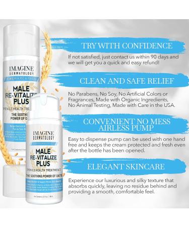 Imagine Dermatology Male Re-Vitalize PLUS Oats Penile Health Relief Cream Combo Pack - Large Value & TSA Compliant Sizes - Support Skin Health - 90 Day Return - Buy Online on GoSupps.com