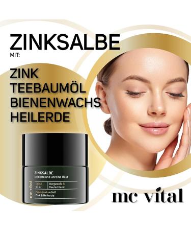 Vitabay Zinc Ointment with Tea Tree Oil - 50ml Anti-Pimple Cream for Blemished Skin - Powerful Pimple Remover & Healing Mask - Buy Online on GoSupps.com