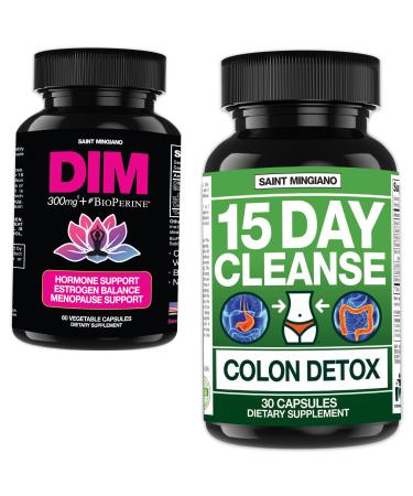 Saint Mingiano 15 Day Cleanse Colon Detox & Repair - with - DIM Supplement 300 mg