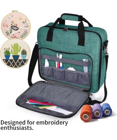 BAGLHER Embroidery Storage Bag - Large-Capacity Multifunctional Project Bag in Green - Shoulder Strap, Perfect for Embroidery Thread and Consumables - Bag Only - Buy Online on GoSupps.com