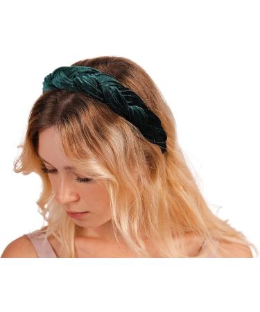 HABAC STUDIO- Headbands for Women Hair Accessories for Women Hair bands for Girls Headbands Velvet Braided UK Seller. (GREEN) - Buy Online on GoSupps.com