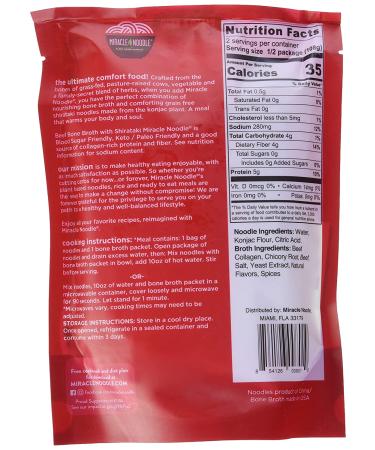 Miracle Noodle Beef Bone Broth Soup - 7.6 oz | Keto & Gluten-Free - Buy Online on GoSupps.com