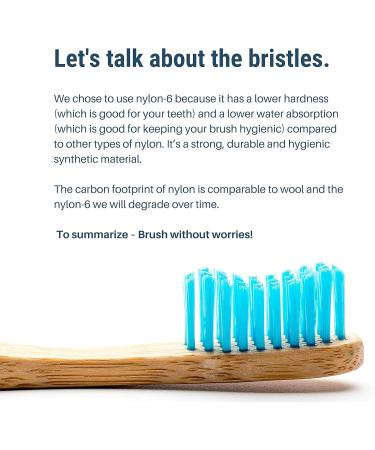 Humble Brush Bamboo Toothbrush for Adults - Soft Blue 4 Pack | Eco-Friendly Sustainable Dental Care - Buy Online on GoSupps.com